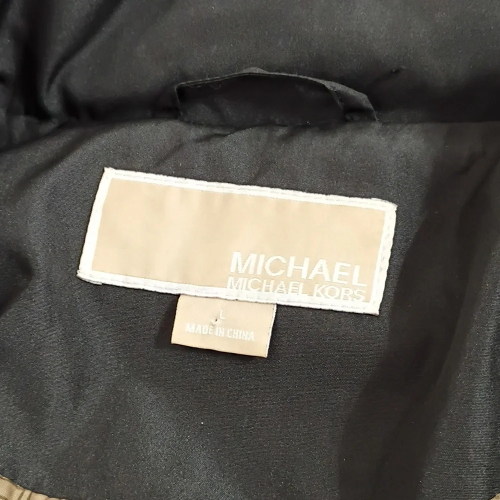 Michael Michael Kors Black Full Zip Hooded Moto Jacket Size L